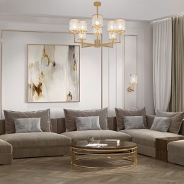 Потолочная люстра со стеклянными плафонами 60144/8 золото Eurosvet