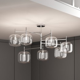 Потолочная люстра со стеклянными плафонами 70128/7 хром Eurosvet