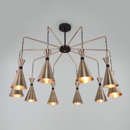 Потолочная люстра в стиле лофт 316/10 латунь / черный Bogate's
