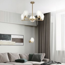 Потолочный светильник с мраморным рассеивателем 60158/5 латунь Eurosvet