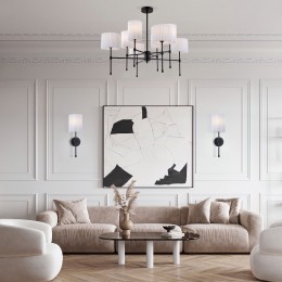 Потолочный светильник с тканевыми абажурами 60162/8 черный Eurosvet