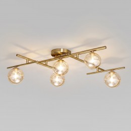 Потолочный светильник со стеклянными плафонами 502001/5 латунь Eurosvet