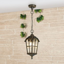 Уличный подвесной светильник IP44 Mira H черное золото Elektrostandard