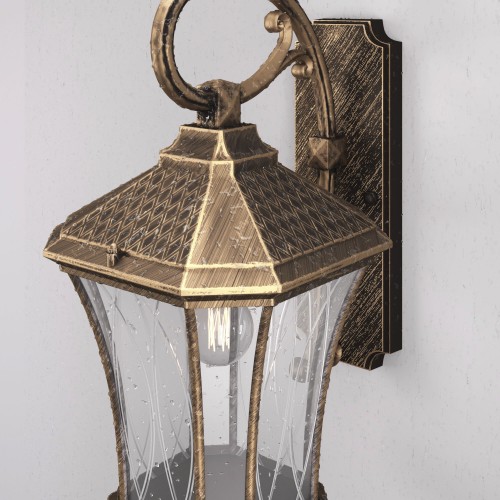 Уличный настенный светильник Virgo D черное золото IP44 GLXT-1450D черное золото Elektrostandard