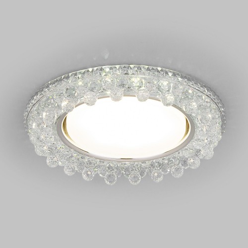 Встраиваемый точечный светильник с LED подсветкой 3025 GX53 CL прозрачный Elektrostandard