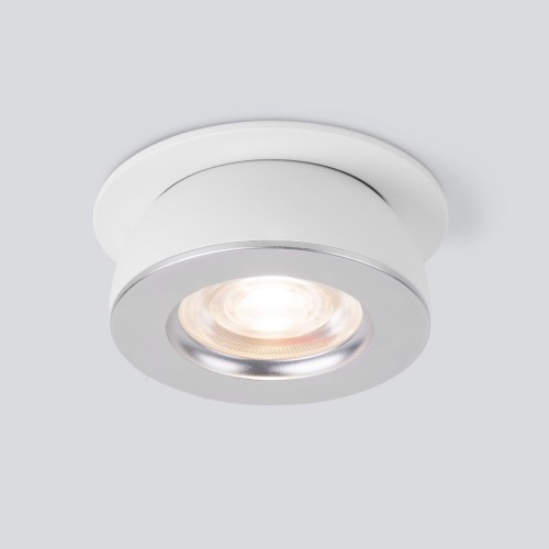Встраиваемый точечный светодиодный светильник Pruno 25080/LED 8W 4200К белый/серебро Elektrostandard