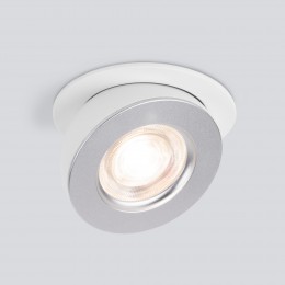 Встраиваемый точечный светодиодный светильник Pruno 25080/LED 8W 4200К белый/серебро Elektrostandard