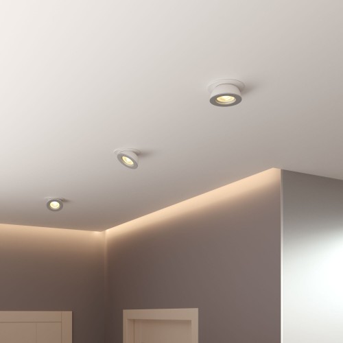 Встраиваемый точечный светодиодный светильник Pruno 25080/LED 8W 4200К белый/серебро Elektrostandard