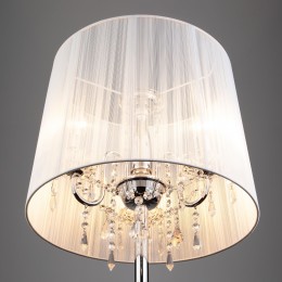 Напольный светильник с тканевым абажуром 2045/3F хром / белый Eurosvet