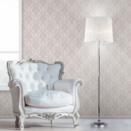 Напольный светильник с тканевым абажуром 2045/3F хром / белый Eurosvet