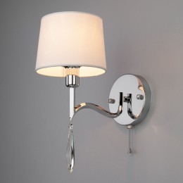 Настенный светильник с тканевым абажуром 10127/1 хром Eurosvet