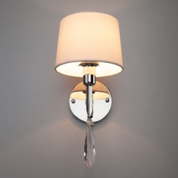 Настенный светильник с тканевым абажуром 10127/1 хром Eurosvet