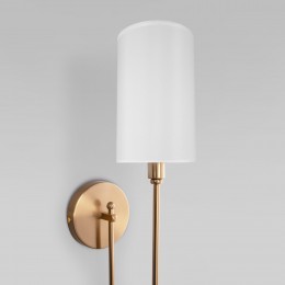 Настенный светильник с тканевым абажуром 60164/1 латунь Eurosvet