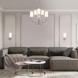 Настенный светильник с тканевым абажуром 60164/1 никель Eurosvet