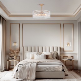 Настенный светильник со стеклянным плафоном 373/1 золото Bogate's