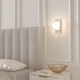 НАСТЕННЫЙ СВЕТИЛЬНИК СО СТЕКЛЯННЫМ ПЛАФОНОМ 40036/1 белый Eurosvet