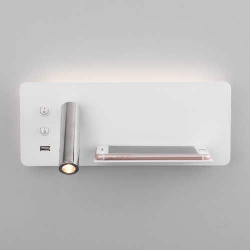 Настенный светодиодный светильник с USB Fant R LED (правый) MRL LED 1113 белый/хром Elektrostandard