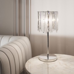 Настольный светильник с хрусталем 108011 хром Eurosvet