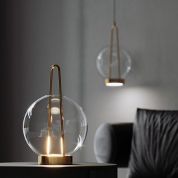 Настольный светодиодный светильник со стеклянным плафоном 80507/1 латунь Eurosvet