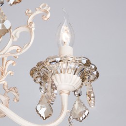 Подвесная люстра с хрусталем 3281/5 белый с золотом Eurosvet