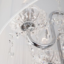 Подвесная люстра с тканевым абажуром 2045/5 хром / белый Eurosvet