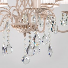 Подвесная люстра с тканевыми абажурами 10054/5 белый с золотом Eurosvet