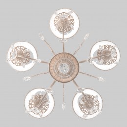 Подвесная люстра с тканевыми абажурами 10054/5 белый с золотом Eurosvet