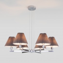 Подвесная люстра с тканевыми абажурами 60136/6 хром/графит Eurosvet