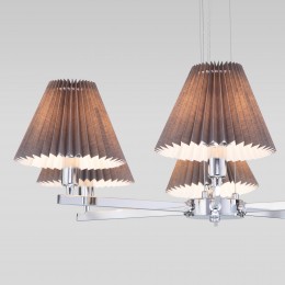 Подвесная люстра с тканевыми абажурами 60136/6 хром/графит Eurosvet