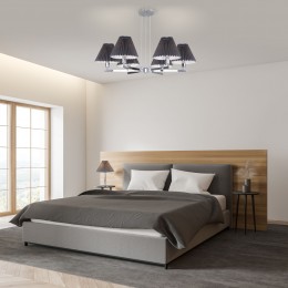 Подвесная люстра с тканевыми абажурами 60136/6 хром/графит Eurosvet