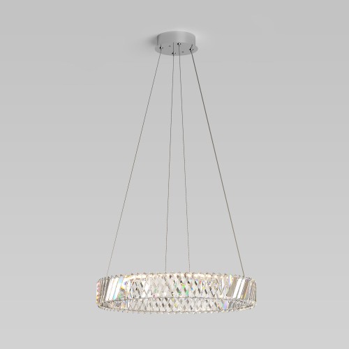 Подвесной светильник с хрусталем 101004 LED никель хрусталь Strotskis Eurosvet