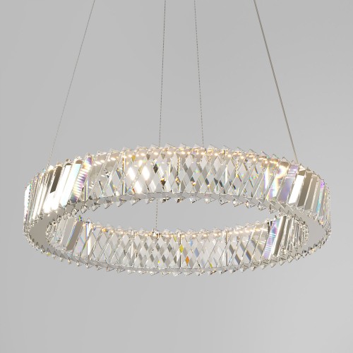 Подвесной светильник с хрусталем 101004 LED никель хрусталь Strotskis Eurosvet