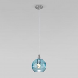 Подвесной светильник со стеклянным плафоном 50221/1 голубой Eurosvet