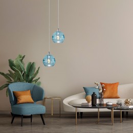 Подвесной светильник со стеклянным плафоном 50221/1 голубой Eurosvet