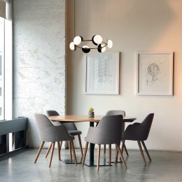 Подвесной светильник со стеклянными плафонами 70150/6 черный/латунь Eurosvet