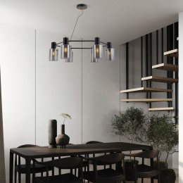 Подвесной светильник со стеклянными плафонами 70219/6 черный/античная бронза Eurosvet