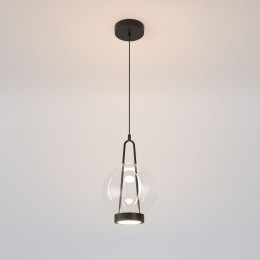 Подвесной светодиодный светильник со стеклянным плафоном 50267/1 LED черный Eurosvet