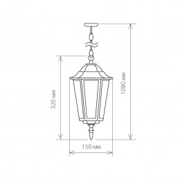 Уличный подвесной светильник IP44 GL 1004H черное золото Elektrostandard