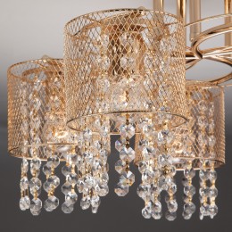 Потолочная люстра с хрусталем 30137/5 золото Eurosvet