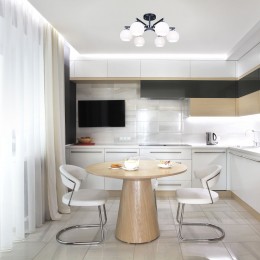 Потолочная люстра со стеклянными плафонами 30145/6 хром/венге Eurosvet