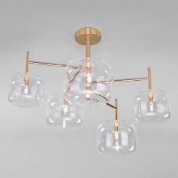 Потолочная люстра со стеклянными плафонами 70128/5 золото Eurosvet