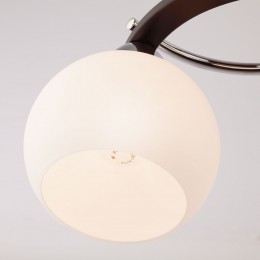 Потолочная люстра со стеклянными плафонами 9654/5 хром / венге Eurosvet