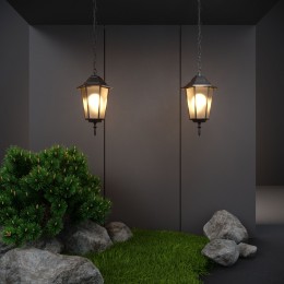 Уличный подвесной светильник IP44 GL 1004H черное золото Elektrostandard