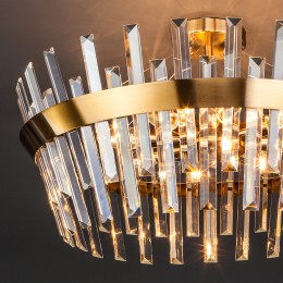 Умная потолочная люстра с хрусталем 10111/8 золотая бронза Eurosvet