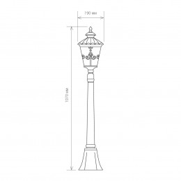 Diadema F черное золото уличный светильник на столбе IP44 GLYF-8046F Elektrostandard