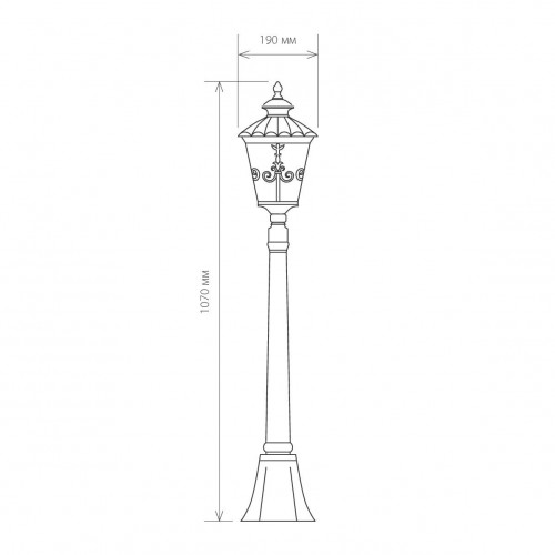 Diadema F черное золото уличный светильник на столбе IP44 GLYF-8046F Elektrostandard