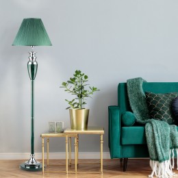 Напольный светильник с тканевым абажуром 009/1T зеленый Eurosvet