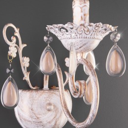 Настенный светильник с хрусталем 10009/1 золото с белым Eurosvet