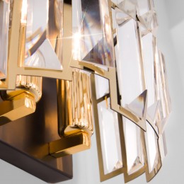 Настенный светильник с хрусталем 339/2 золото / черный Bogate's