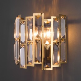 Настенный светильник с хрусталем 339/2 золото / черный Bogate's